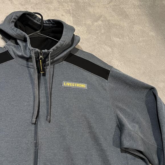 Nike Livestrong Hoodie Jacket Mens Large Gray Therma Fit Full Zip Athletic - Picture 3 of 9